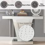 ACME 90064 Nysa Console Table, Mirrored & Faux Crystals (1Set/2Ctn)