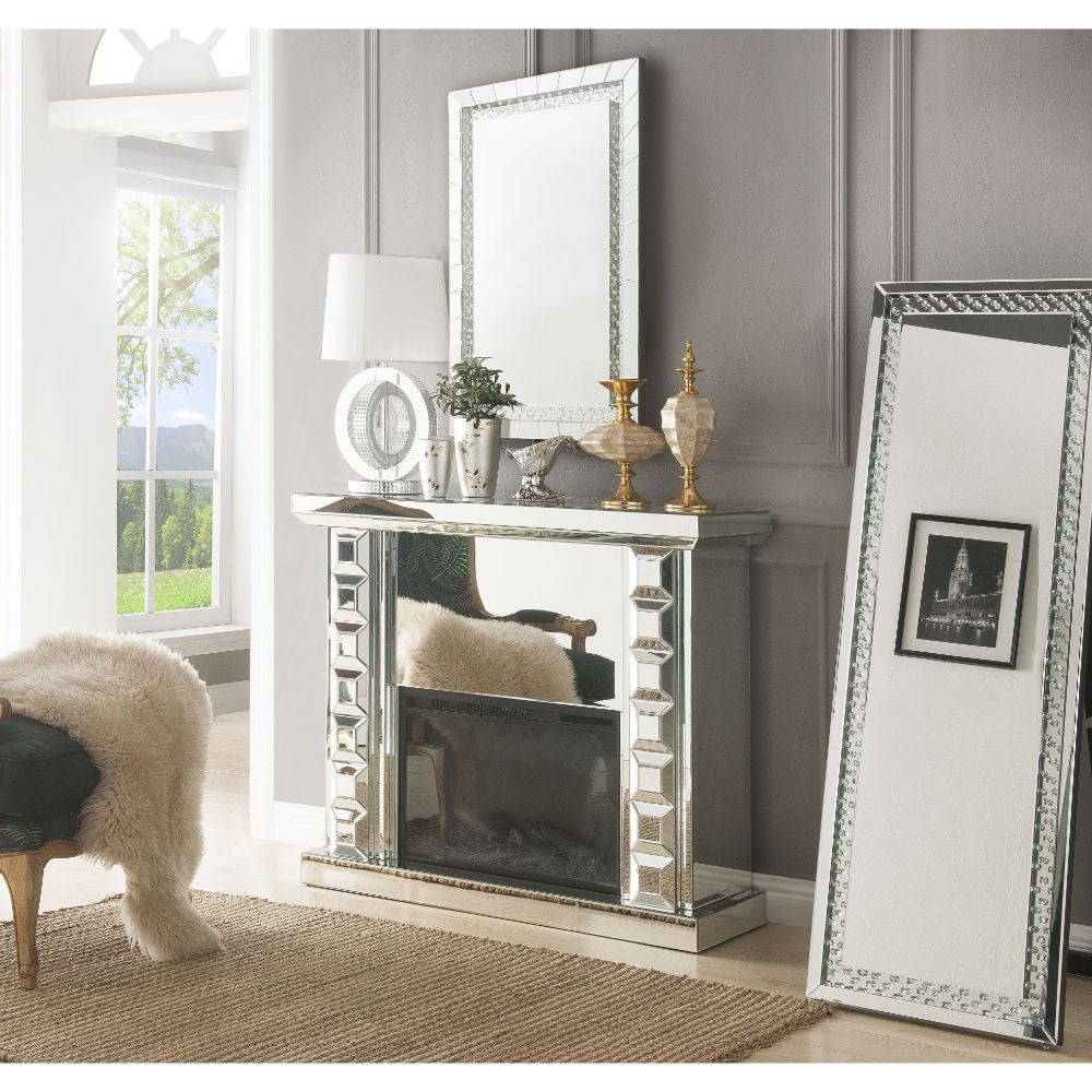 ACME 90202 Dominic Fireplace, Mirrored