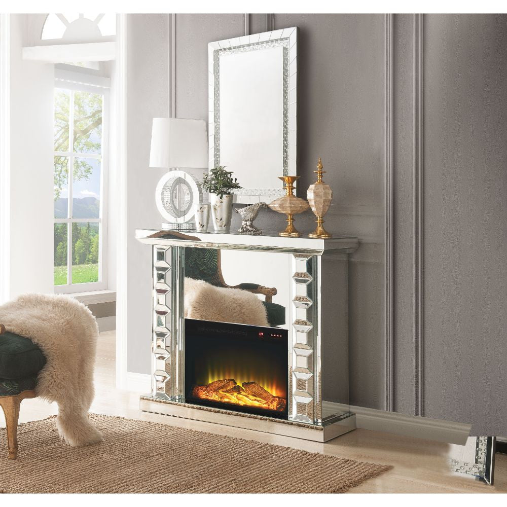 ACME 90202 Dominic Fireplace, Mirrored