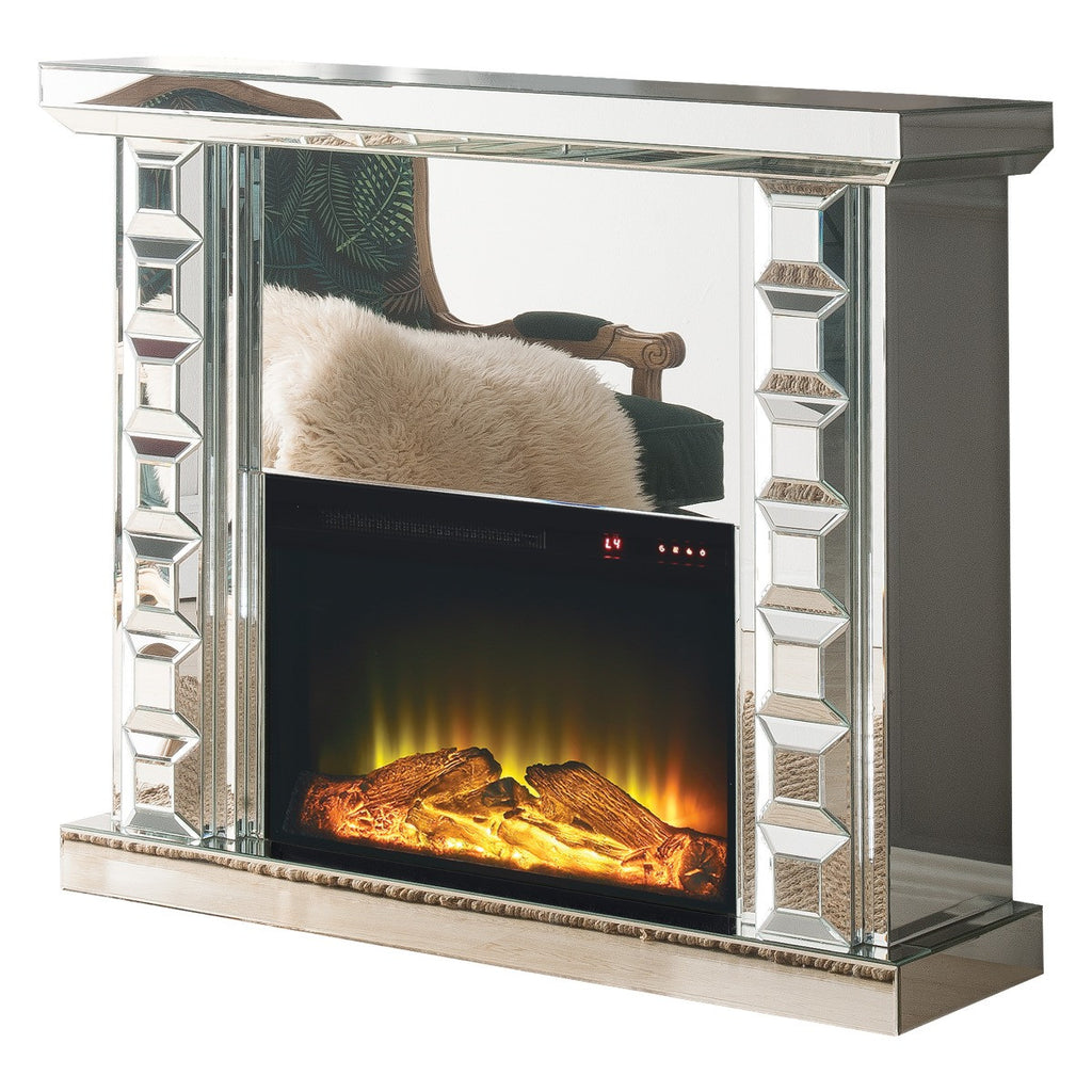 ACME 90202 Dominic Fireplace, Mirrored