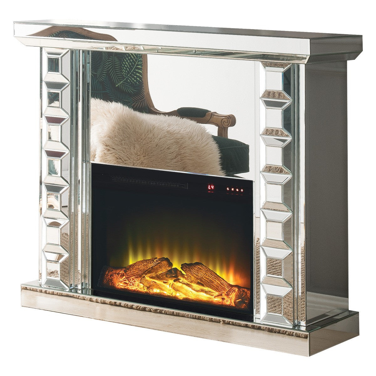 ACME 90202 Dominic Fireplace, Mirrored
