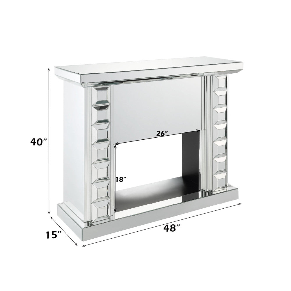 ACME 90202 Dominic Fireplace, Mirrored