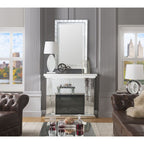 ACME 90204 Nysa Fireplace, Mirrored & Faux Crystals