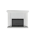 ACME 90204 Nysa Fireplace, Mirrored & Faux Crystals