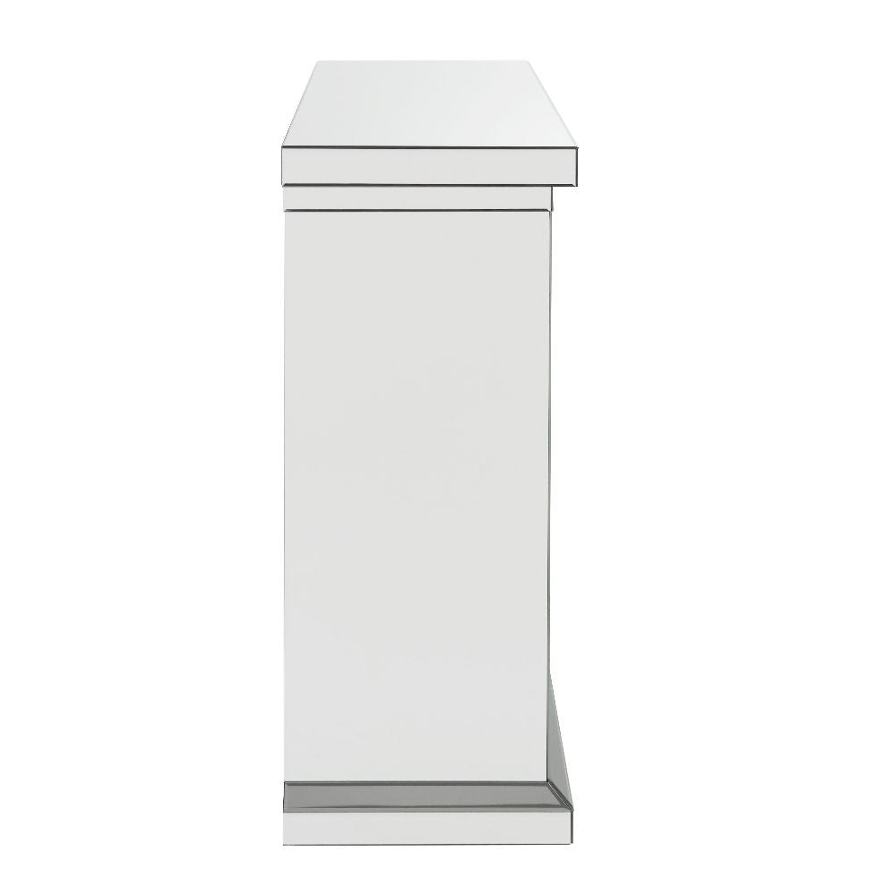 ACME 90204 Nysa Fireplace, Mirrored & Faux Crystals