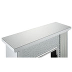 ACME 90204 Nysa Fireplace, Mirrored & Faux Crystals
