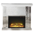 ACME 90204 Nysa Fireplace, Mirrored & Faux Crystals