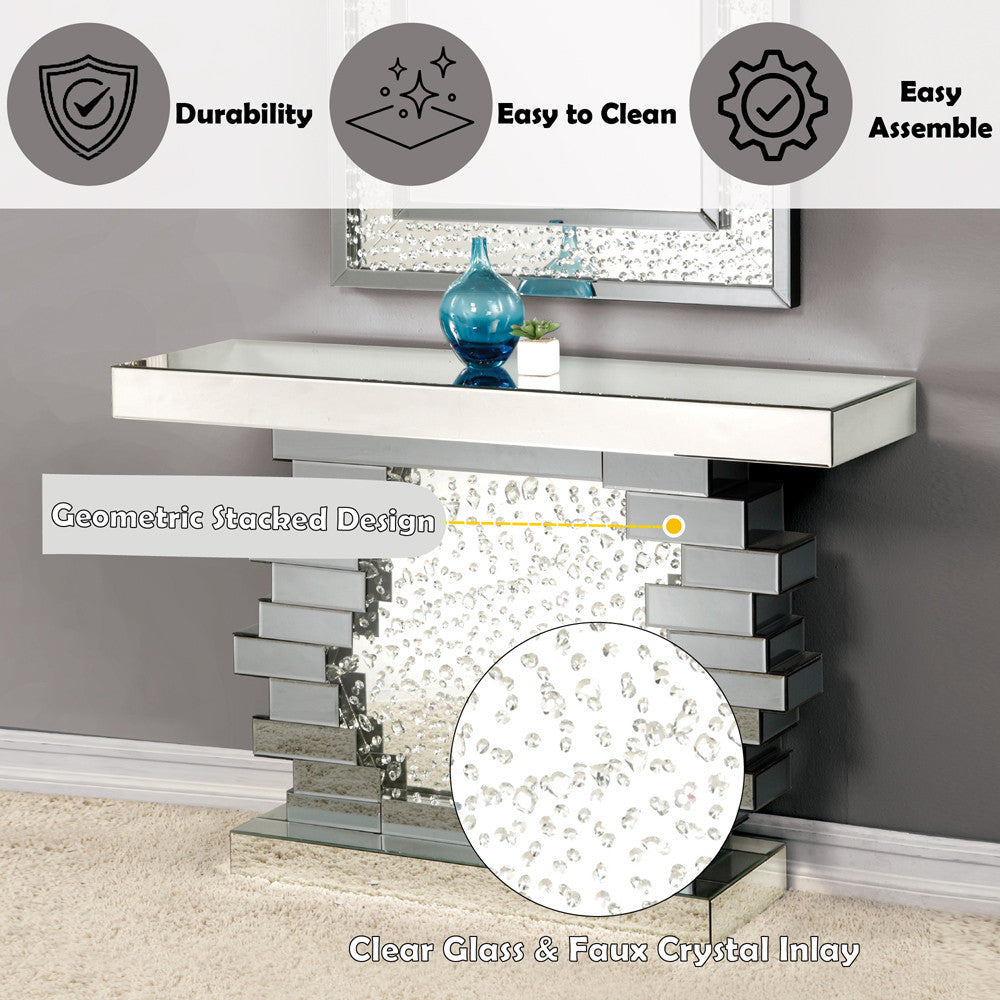 ACME 90232 Nysa Console Table, Mirrored (1Set/2Ctn)