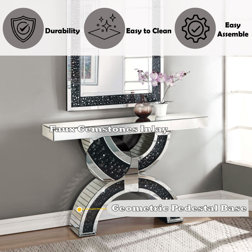 ACME 90248 Noor Console Table, Mirrored (1Set/2Ctn)