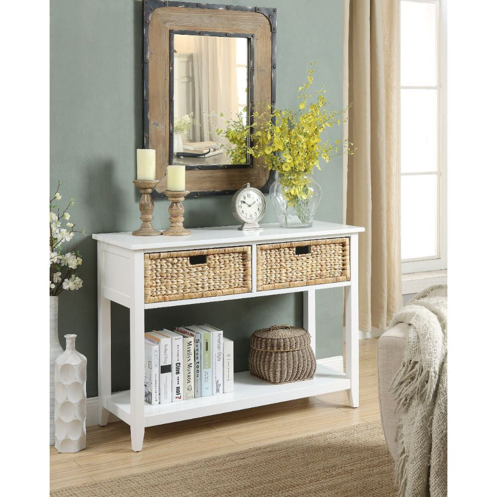 ACME 90262 Flavius Console Table, White