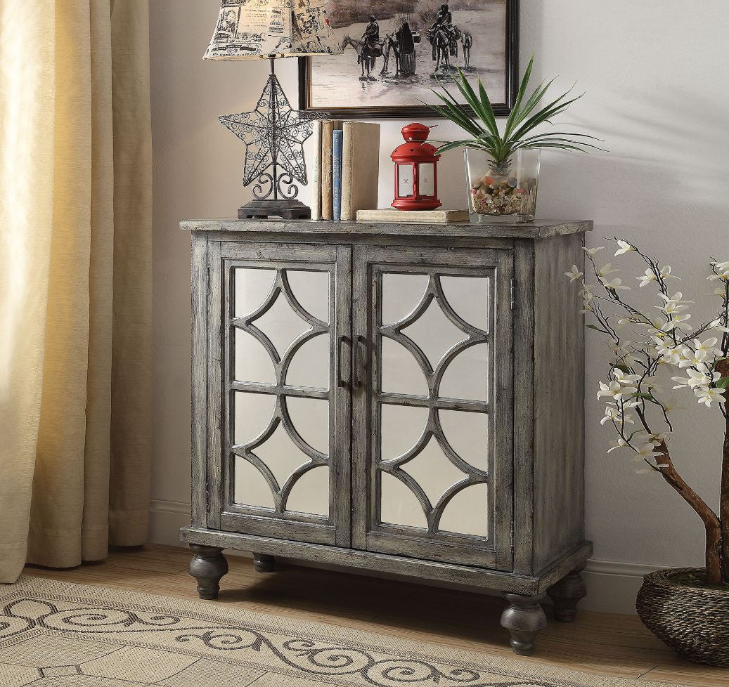 ACME 90284 Velika Console Table, Weathered Gray