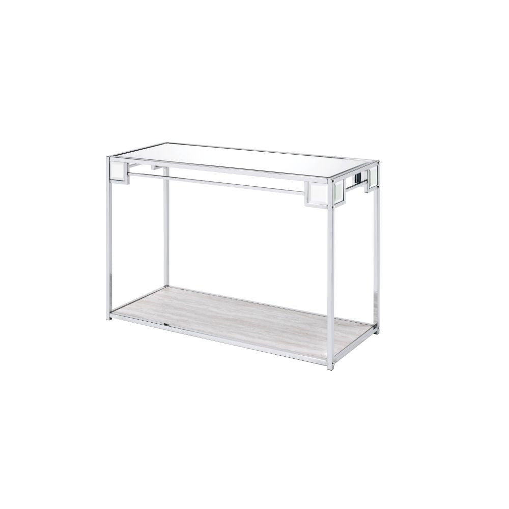 ACME 90308 Asbury Console Table, Mirrored, Chrome