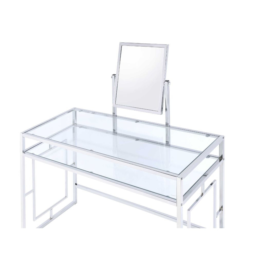 ACME 90314 Carenze II Vanity Set, White & Chrome