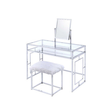 ACME 90314 Carenze II Vanity Set, White & Chrome
