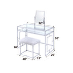 ACME 90314 Carenze II Vanity Set, White & Chrome