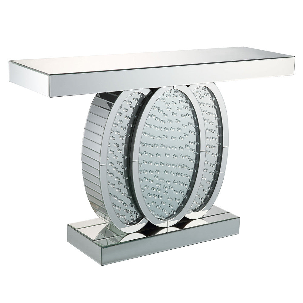ACME 90320 Nysa Console Table, Mirrored & Faux Crystals (1Set/2Ctn)
