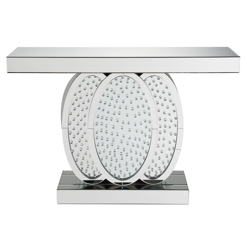ACME 90320 Nysa Console Table, Mirrored & Faux Crystals (1Set/2Ctn)