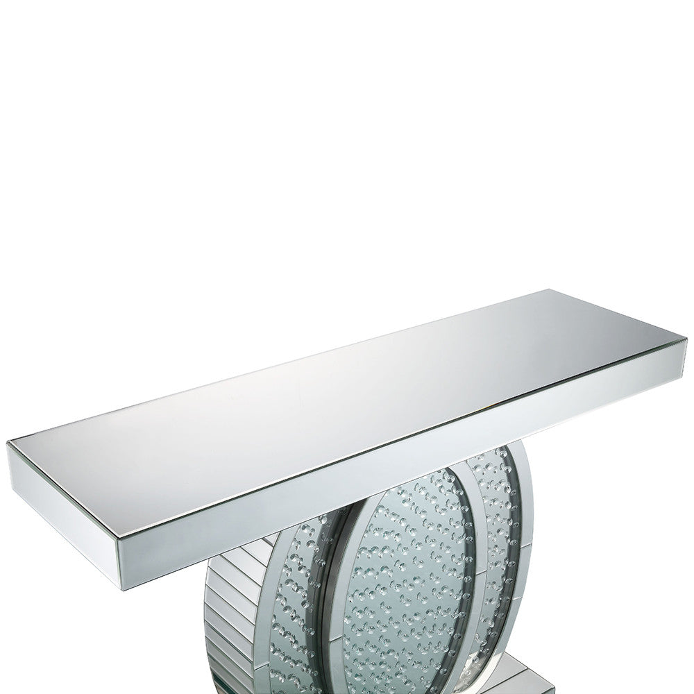 ACME 90320 Nysa Console Table, Mirrored & Faux Crystals (1Set/2Ctn)