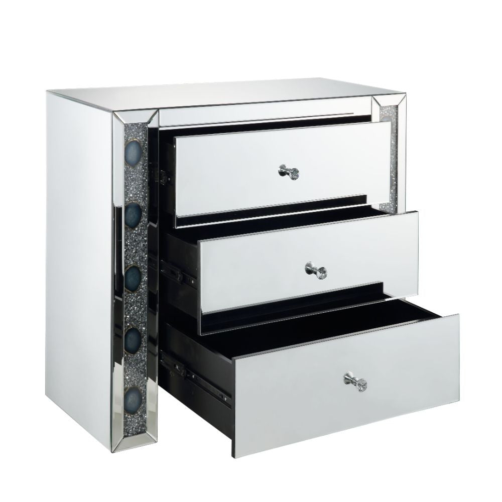 ACME 90322 Sonia Console Table, Mirrored & Faux Agate