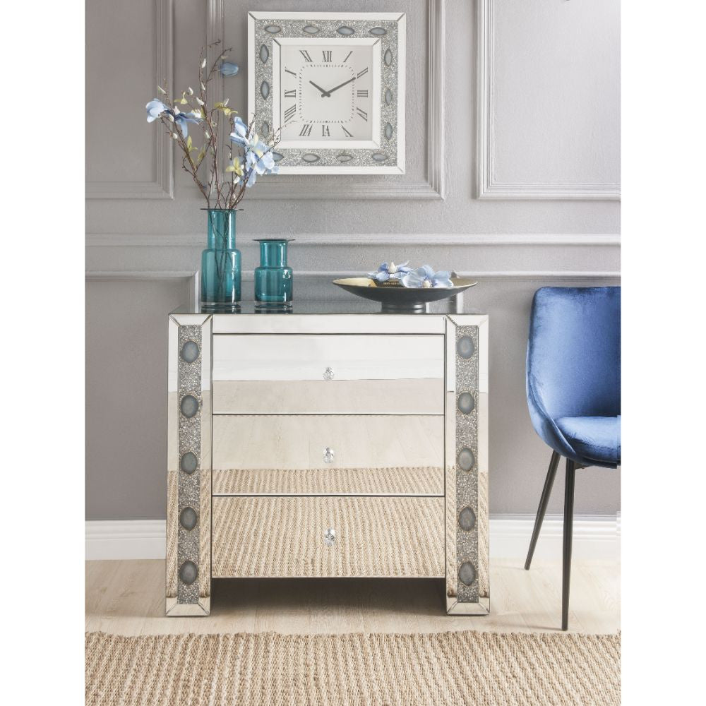 ACME 90322 Sonia Console Table, Mirrored & Faux Agate