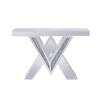 ACME 90444 Noralie Console Table, Mirrored & Faux Diamonds (1Set/2Ctn)