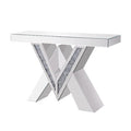 ACME 90444 Noralie Console Table, Mirrored & Faux Diamonds (1Set/2Ctn)