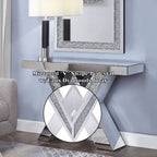 ACME 90444 Noralie Console Table, Mirrored & Faux Diamonds (1Set/2Ctn)