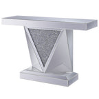 ACME 90448 Noralie Console Table, Mirrored & Faux Diamonds (1Set/2Ctn)