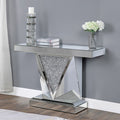 ACME 90448 Noralie Console Table, Mirrored & Faux Diamonds (1Set/2Ctn)