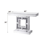 ACME 90450 Noralie Console Table, Mirrored & Faux Diamonds (1Set/2Ctn)