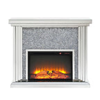 ACME 90455 Noralie Fireplace, Mirrored & Faux Diamonds