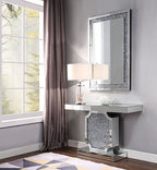 ACME 90475 Noralie Console Table, Mirrored & Faux Diamonds (1Set/2Ctn)