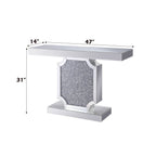 ACME 90475 Noralie Console Table, Mirrored & Faux Diamonds (1Set/2Ctn)