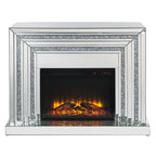 ACME 90523 Noralie Fireplace, Mirrored & Faux Diamonds