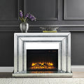 ACME 90523 Noralie Fireplace, Mirrored & Faux Diamonds