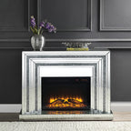 ACME 90523 Noralie Fireplace, Mirrored & Faux Diamonds