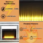 ACME 90523 Noralie Fireplace, Mirrored & Faux Diamonds