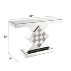 ACME 90622 Noralie Console Table, Mirrored & Faux Diamonds