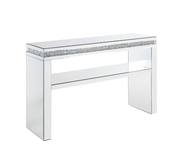 ACME 90675 Noralie Sofa Table, Mirrored & Faux Diamonds