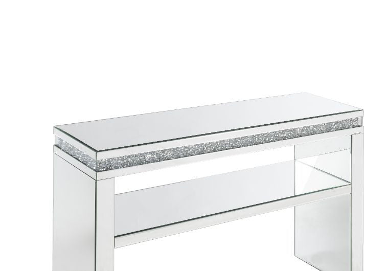 ACME 90675 Noralie Sofa Table, Mirrored & Faux Diamonds