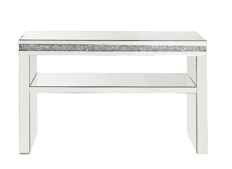 ACME 90675 Noralie Sofa Table, Mirrored & Faux Diamonds