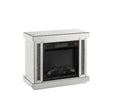 ACME 90864 Noralie Fireplace, LED, Mirrored & Faux Diamonds