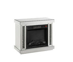 ACME 90864 Noralie Fireplace, LED, Mirrored & Faux Diamonds