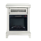 ACME 90866 Noralie Fireplace, Mirrored & Faux Diamonds