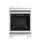 ACME 90870 Lotus Fireplace, Mirrored & Faux Diamonds