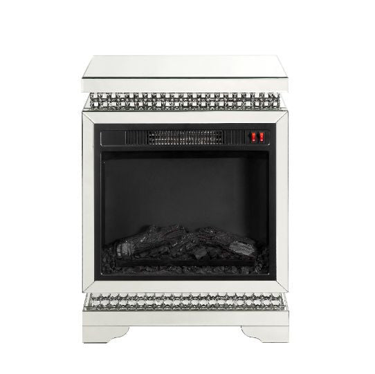 ACME 90870 Lotus Fireplace, Mirrored & Faux Diamonds