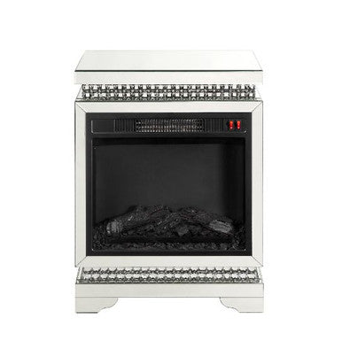 ACME 90870 Lotus Fireplace, Mirrored & Faux Diamonds