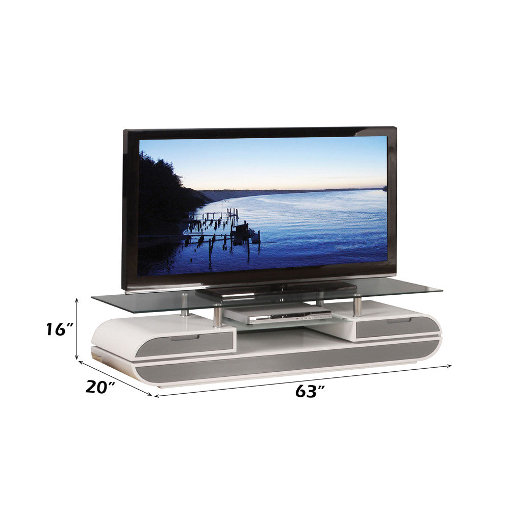 ACME 91142 Lainey TV Stand, White & Gray
