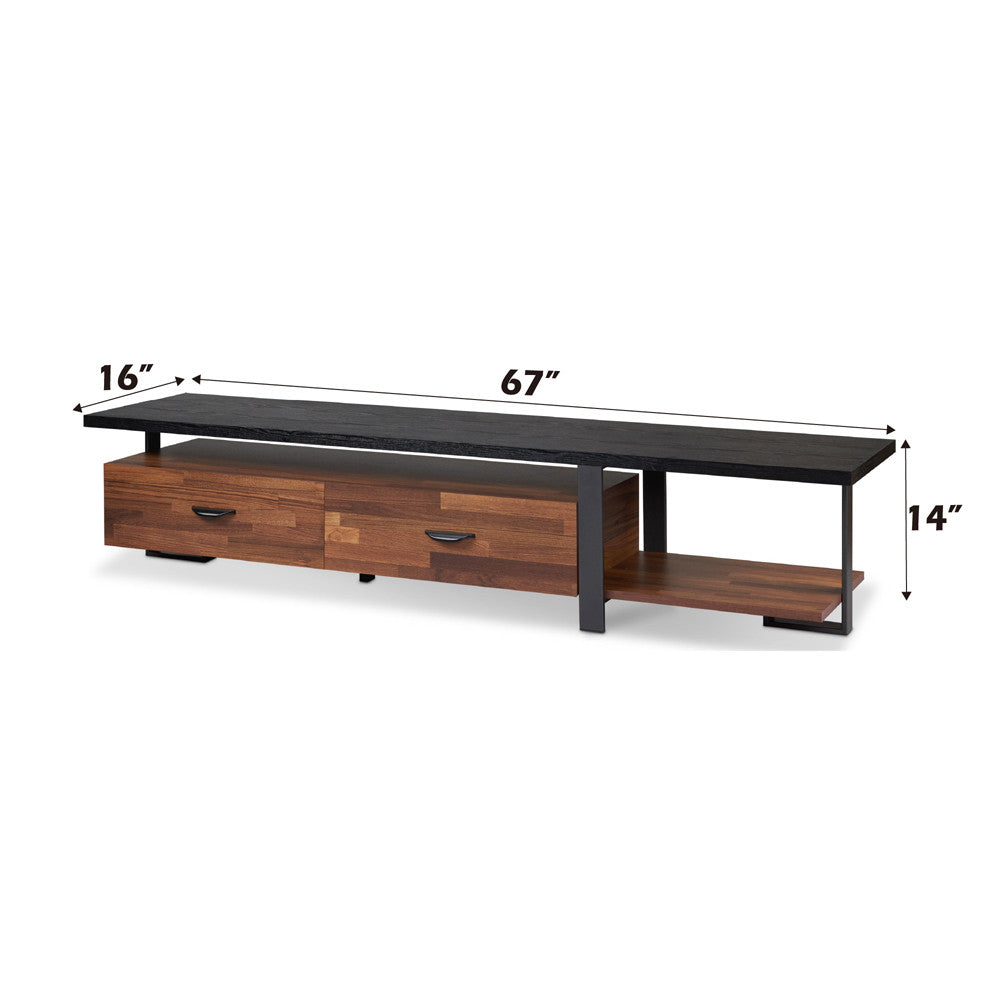 ACME 91235 Elling TV Stand, Walnut & Black
