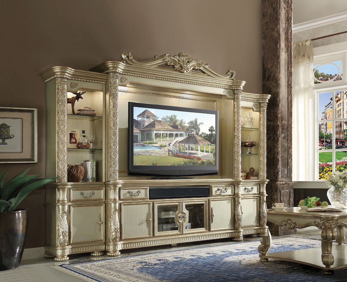ACME 91310 Vendome II Entertainment Center, Gold Patina & Bone (1Set/3Ctn)  1